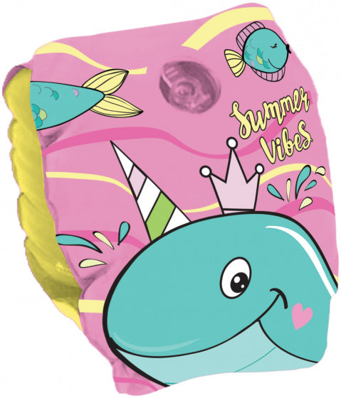 zwemvleugeltjes Whale junior 25 cm PVC roze