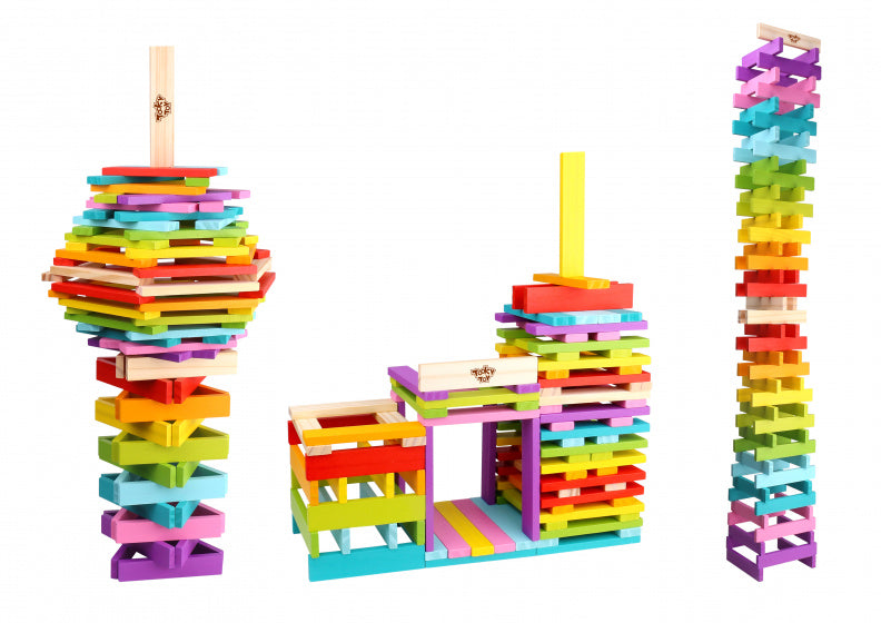 blokkenset junior 25 x 13 cm hout 100-delig