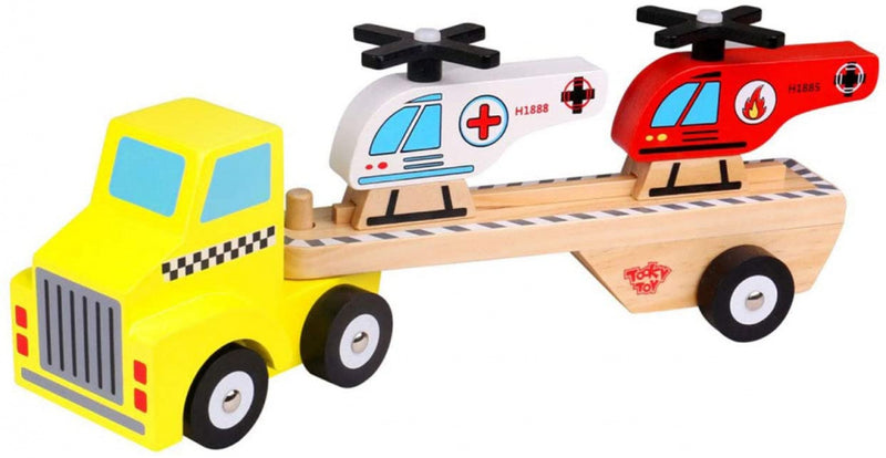 helikoptertransporter jongens 31 cm hout 4-delig