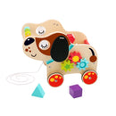 trekfiguur hond junior 27 x 17 x 21,6 cm hout 4-delig