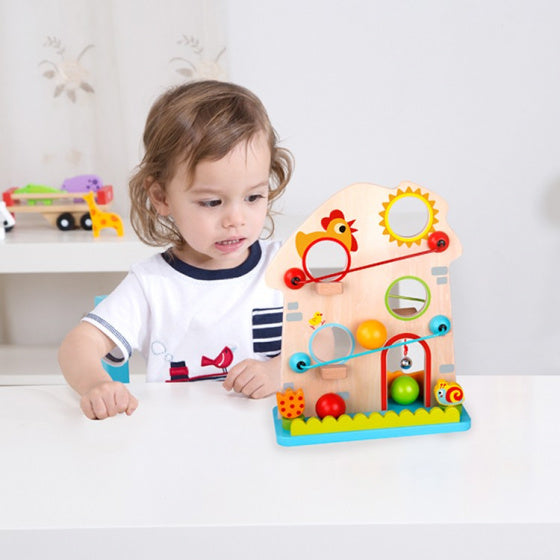 knikkerbaan boerderij junior 30 x 38 cm hout 4-delig