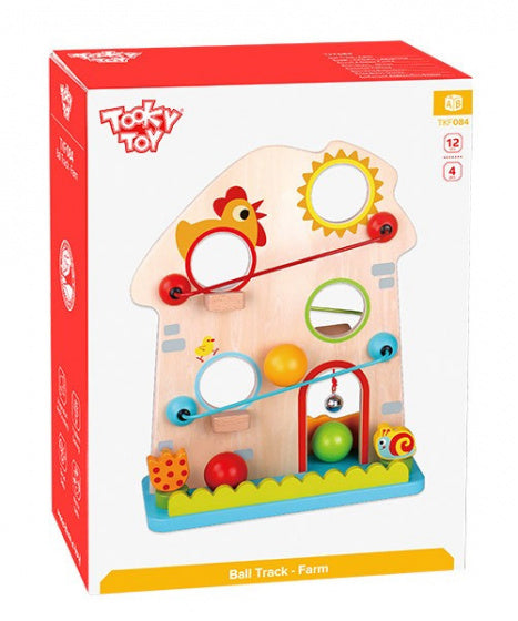 knikkerbaan boerderij junior 30 x 38 cm hout 4-delig