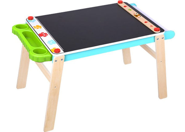 krijttekentafel junior 86,7 x 50 cm hout blauw/groen