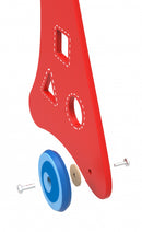 loopwagen junior 51 cm hout rood/naturel