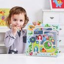 magnetisch doolhof stad 28,5 cm hout lichtblauw