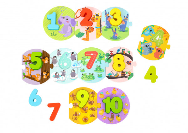 nummerpuzzel junior 17,5 x 17,5 cm hout