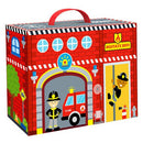 poppenhuis brandweer hout rood 3-delig
