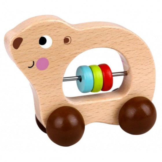 speeldier Beer junior 11 cm hout naturel/bruin