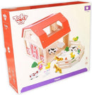 speelset boerderij junior 30 x 28 cm hout 19-delig