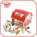 speelset boerderij junior 30 x 28 cm hout 19-delig