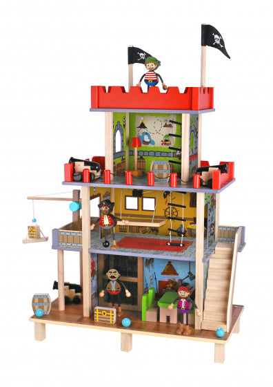 speelset Piratenkasteel junior 74 cm hout 17-delig