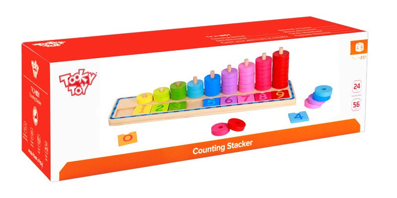 stapelspel regenboog 43 x 12 cm hout 56-delig