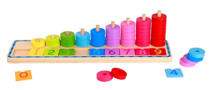 stapelspel regenboog 43 x 12 cm hout 56-delig