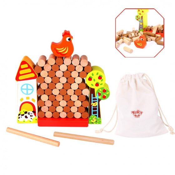 stapeltoren junior 31 x 6 x 17 cm hout bruin 67-delig