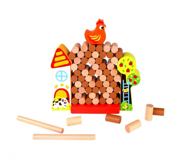 stapeltoren junior 31 x 6 x 17 cm hout bruin 67-delig