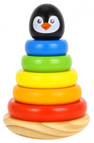 stapeltoren Penguïn junior 18 cm hout 7-delig