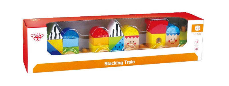 stapeltrein junior 38 x 9,5 cm hout 26-delig