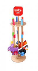 display stokroller junior 22 x 78 cm hout blank/rood