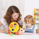 trekfiguur egel 28 x 21 cm hout oranje/bruin