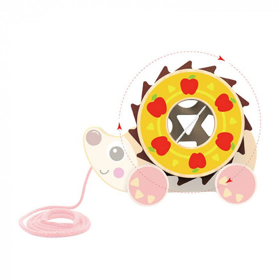 trekfiguur egel 28 x 21 cm hout oranje/bruin