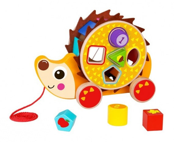 trekfiguur egel 28 x 21 cm hout oranje/bruin