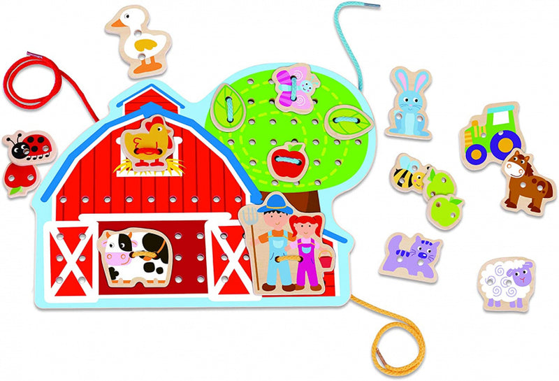 veterbord boerderij junior 6,5 x 27 cm hout 22-delig