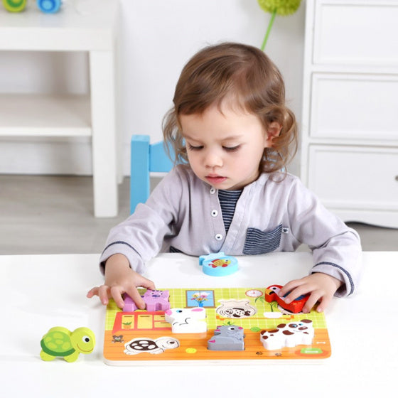 vormenpuzzel Huisdier junior hout 7 stukjes