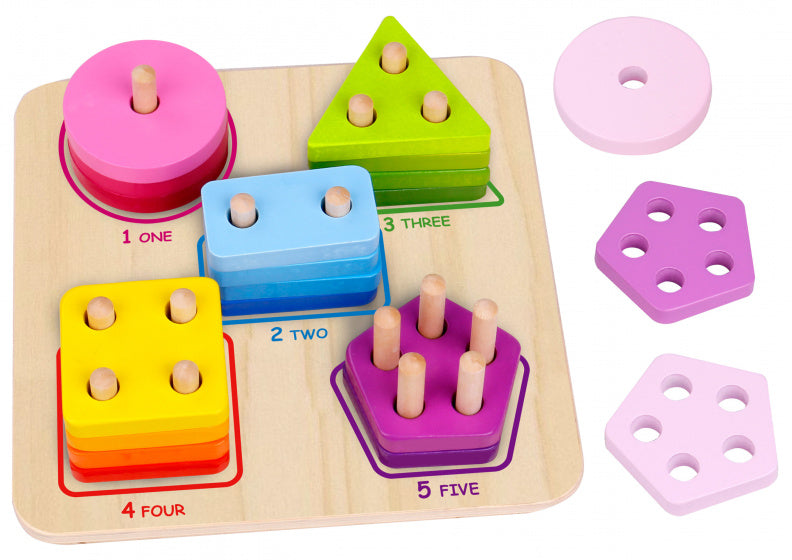 vormensorteerder geometrisch junior 18 cm hout 21-delig