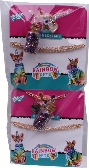 ketting Rainbow Pets meisjes staal goud 2 stuks