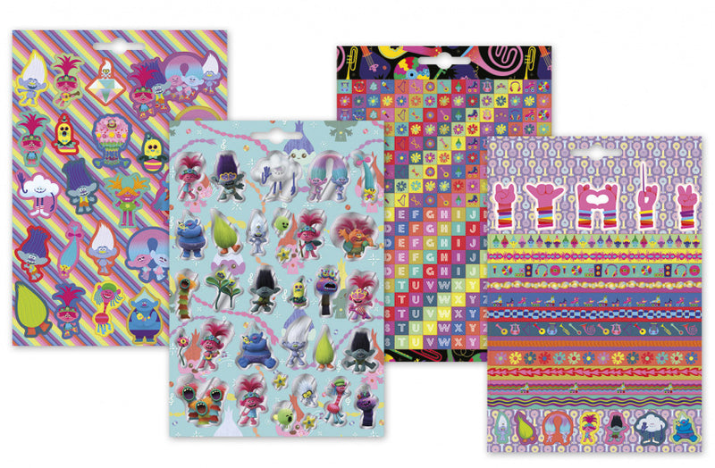 Totum Trolls - Stickervellen, 4st.