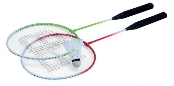 Badmintonset groen/rood 2 stuks