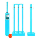 cricketset Powerplay 2020 maat 3 lichtblauw 10-delig