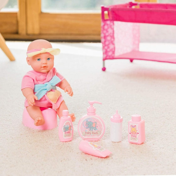Snuggles babypop badtijd Suzy 30 cm 7-delig roze