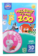 3D-dierenpuzzel konijn foam wit 17-delig