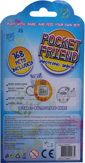 huisdier Pocket Friend elektronisch 6 cm blauw