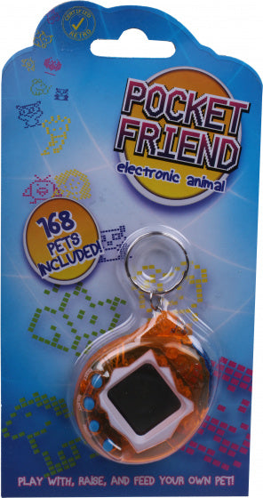 huisdier Pocket Friend elektronisch 6 cm oranje