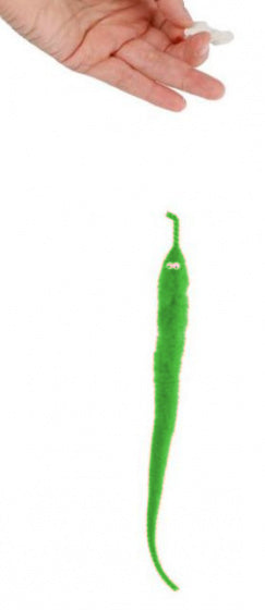 magische worm junior 20 cm pluche groen
