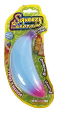 speelfiguur Squeezy Banana 14 cm foam blauw