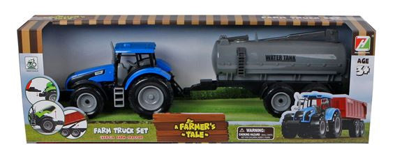 tractor met aanhanger junior 1:32 40 cm blauw 2-delig