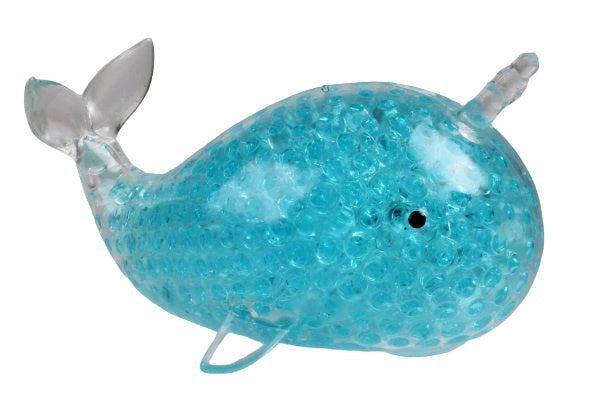walvis waterparels junior 18 cm siliconen blauw