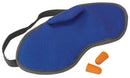 slaapmasker met oordoppen polyester blauw/oranje 3-delig
