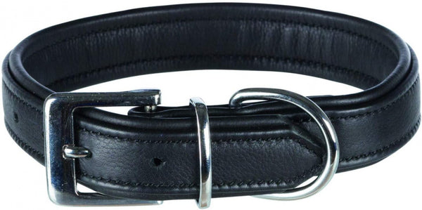 Trixie Halsband Hond Active Comfort Leer Zwart 52-63X3,5 CM