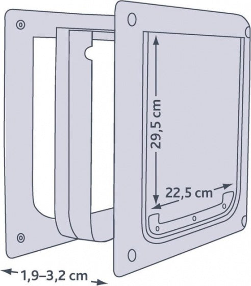 Trixie 2-weg Hondenluik Wit S-M 30 X 36 CM