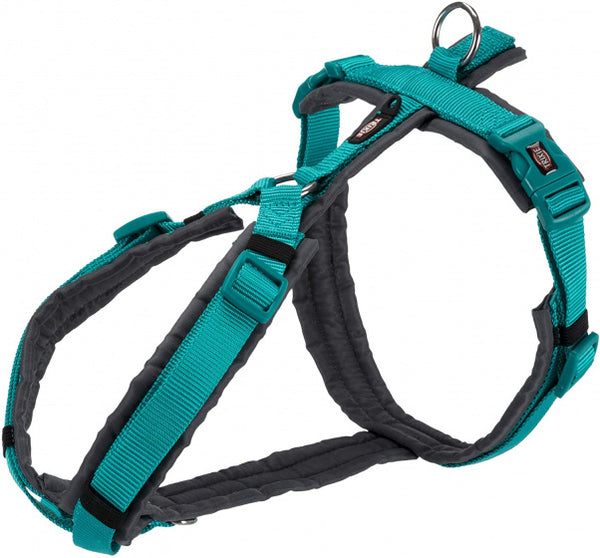 Trixie Hondentuig Premium Trekking Aqua Blauw / Grijs 62-74X2,5 CM