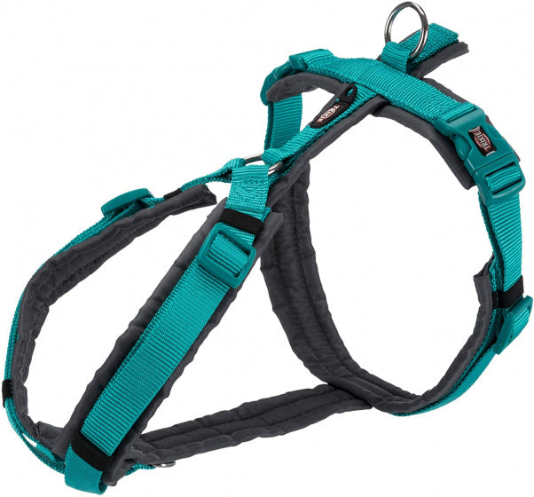 Trixie Hondentuig Premium Trekking Aqua Blauw / Grijs 62-74X2,5 CM
