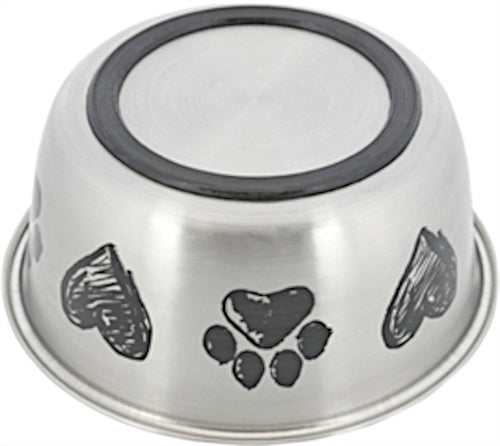 Trixie Voerbak Hond Print Schets Hart Pootje Gepoedercoat 1 LTR 15 CM