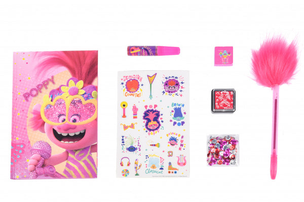 maak je eigen dagboek Trolls 2 roze 7-delig