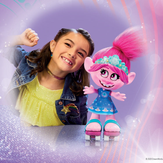 Poppy met dansend haar Trolls 38 x 30,5 cm paars/roze