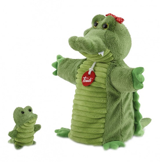 hand- en vingerpop krokodil groen 26 cm