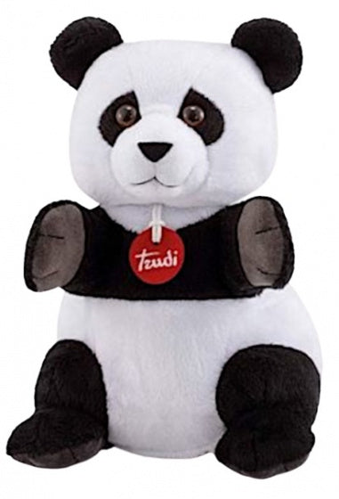 handpop Panda 24 cm pluche zwart/wit